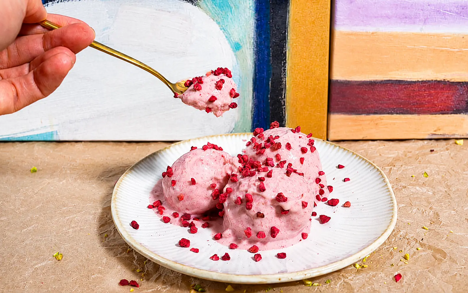 helado casero de fresa sin heladera