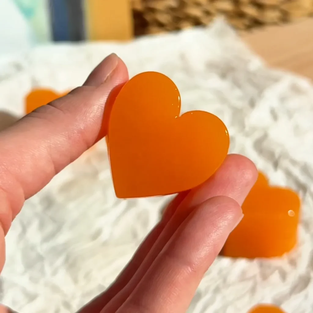 corazón de gelatina de mandarina