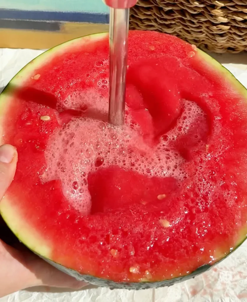 gominolas de sandía - triturar la sandía