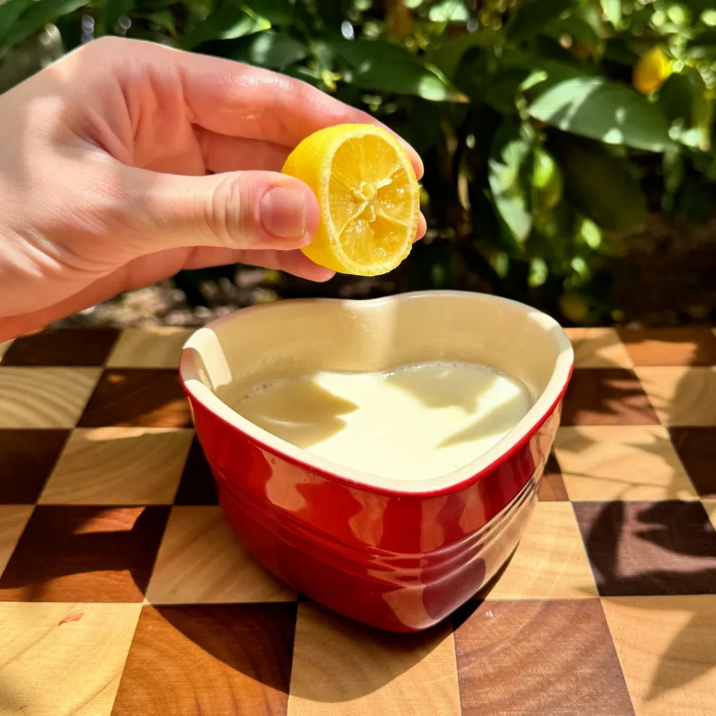 helado de limón sin heladera - añadir limón