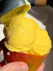 helado de mango sin heladera - sirve