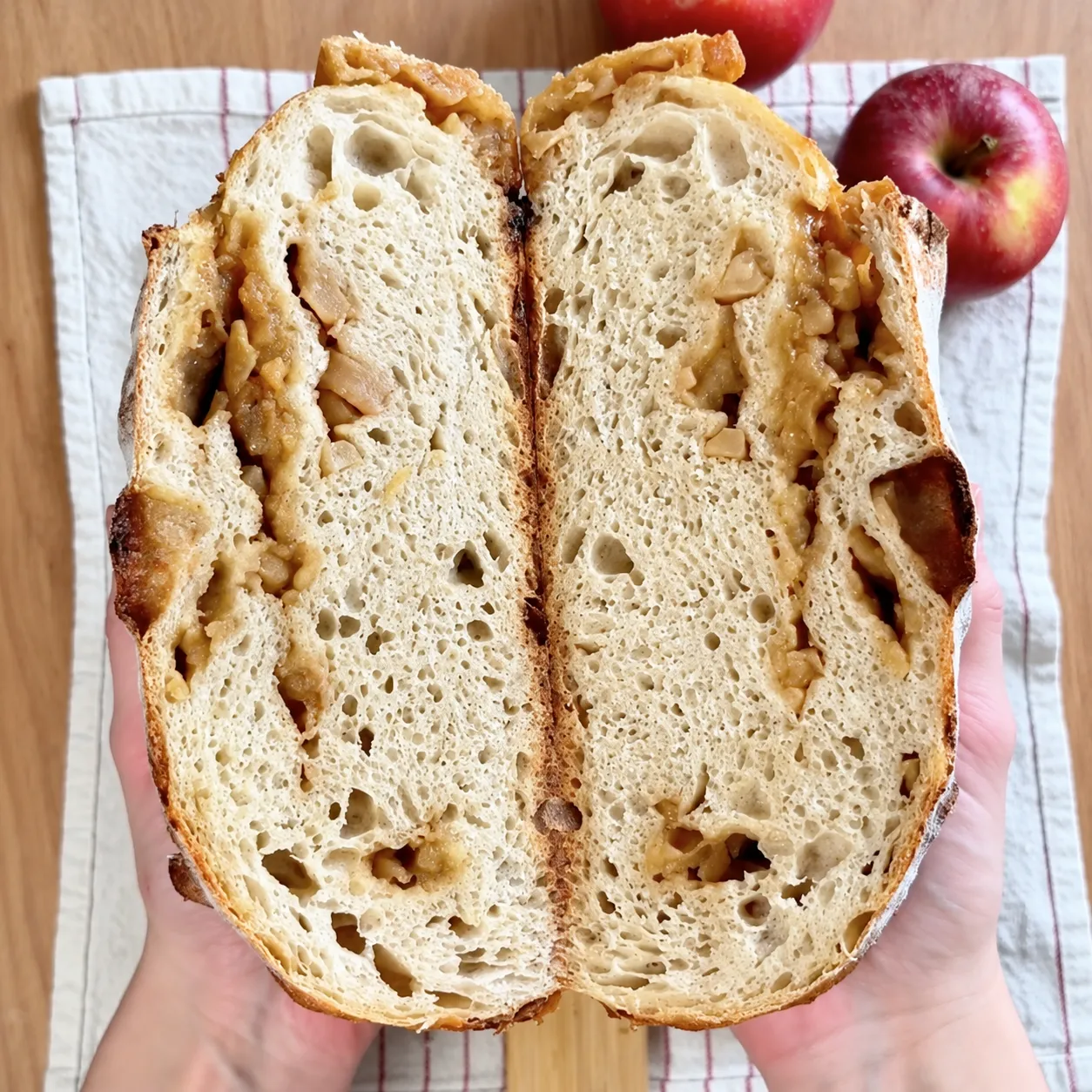 pan masa madre con manzana